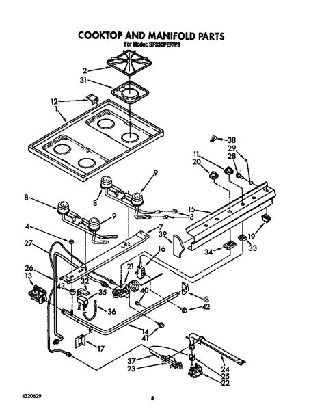 whirlpool gas cooking range parts